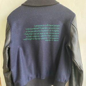 re:la Bomber jacket with Alejandro Iñárittu quote